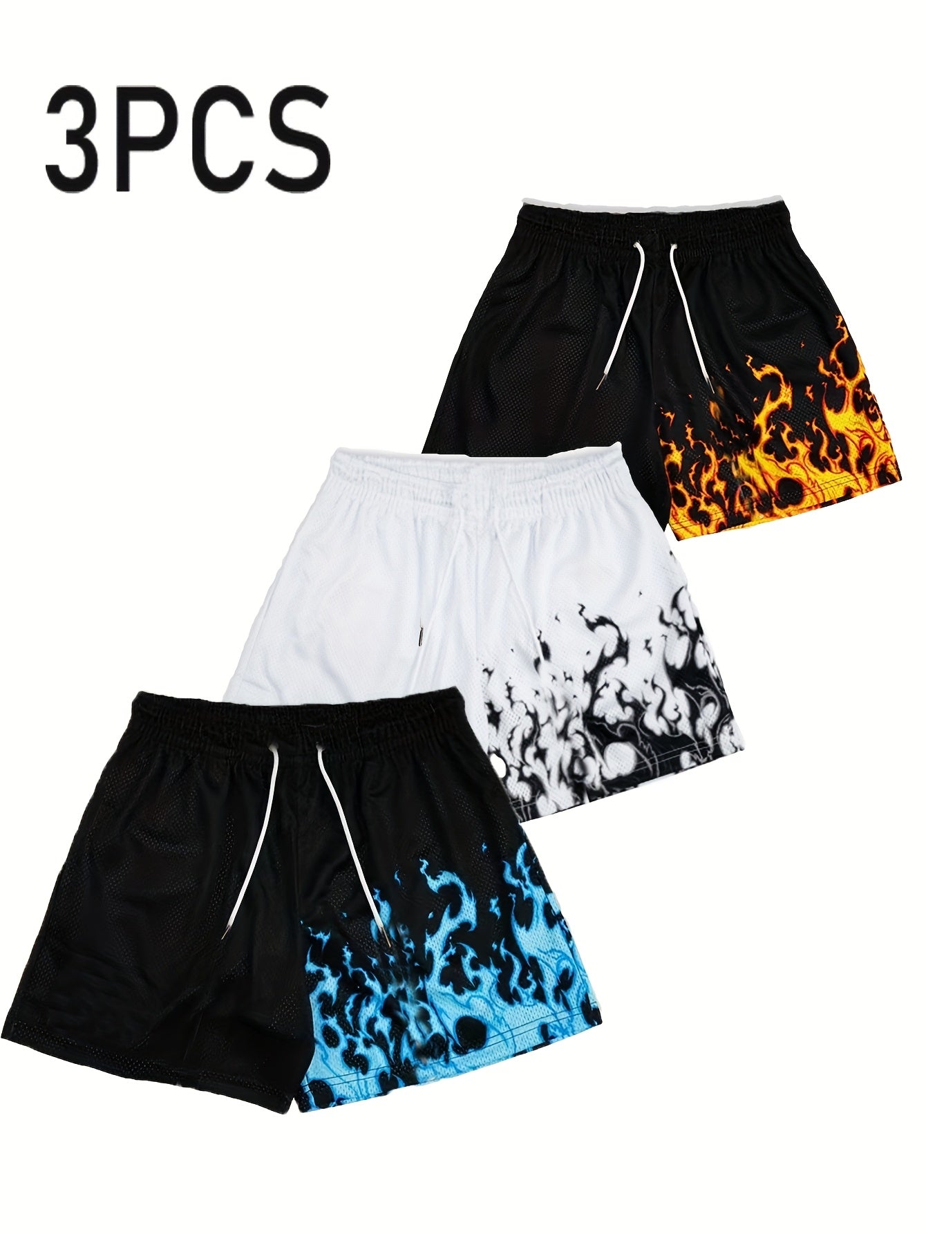 TripleShot™ 3-Pack Men’s Flame Print Shorts