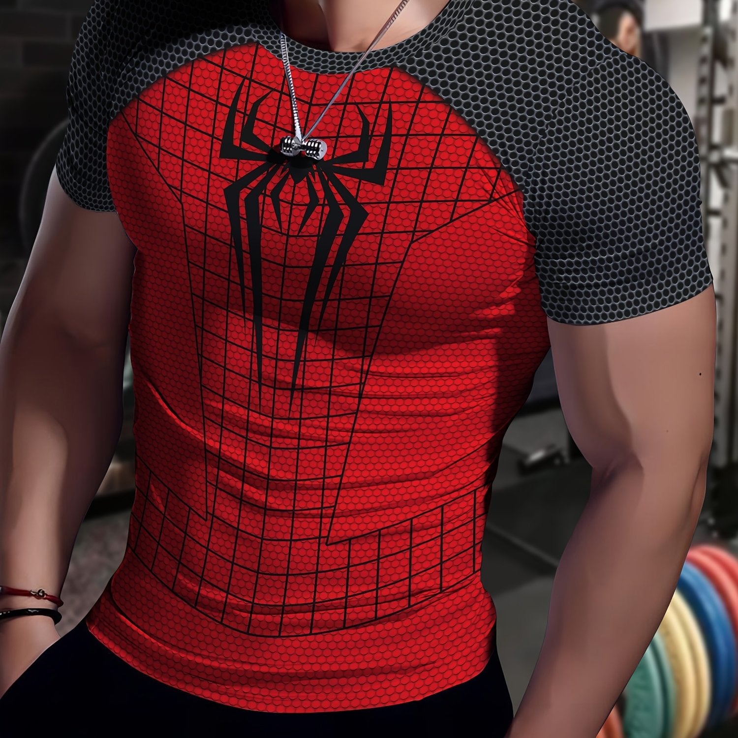 Men’s 3D Geometric Compression T-Shirt  Spider Man – High-Stretch Power. Modern Fit.