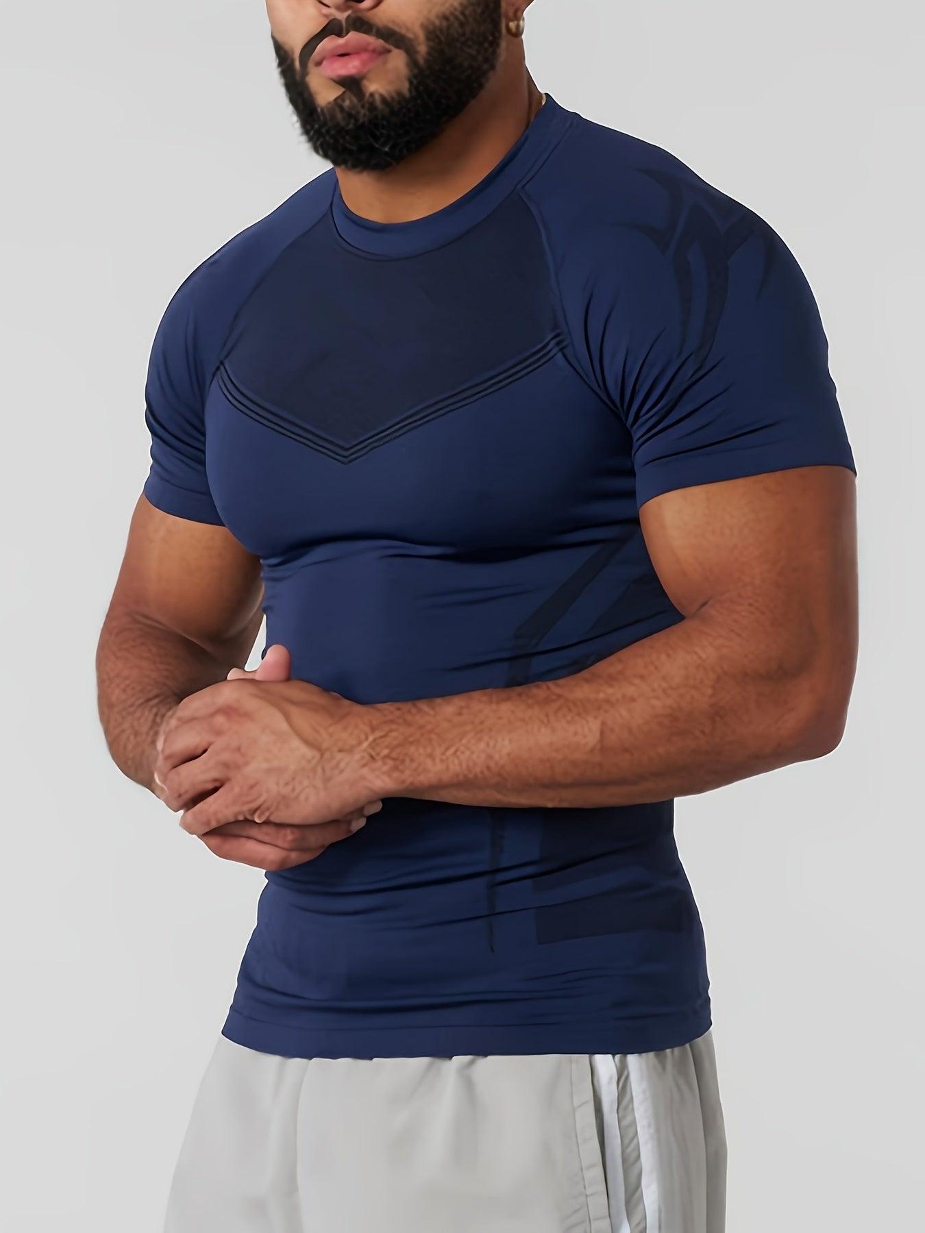 Men’s Geometric Purple Performance T-Shirt