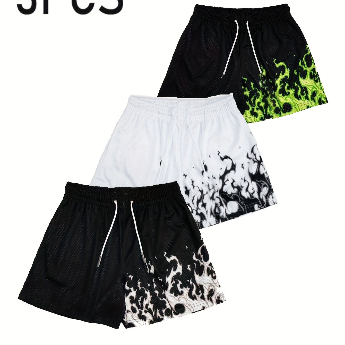 TripleShot™ 3-Pack Men’s Flame Print Shorts