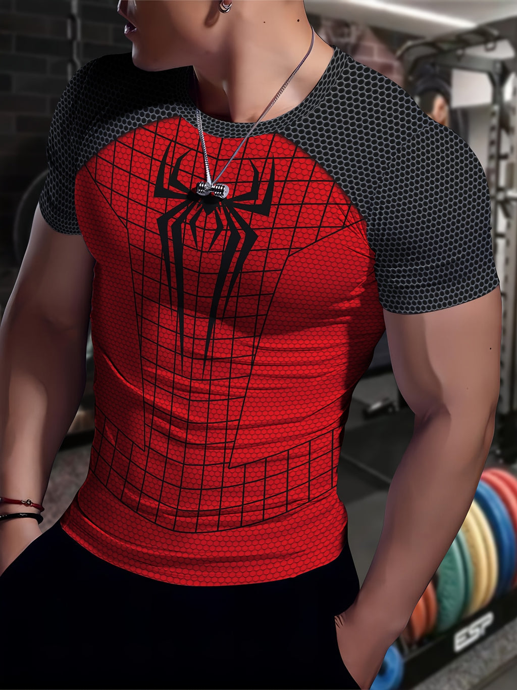 Men’s 3D Geometric Compression T-Shirt  Spider Man – High-Stretch Power. Modern Fit.