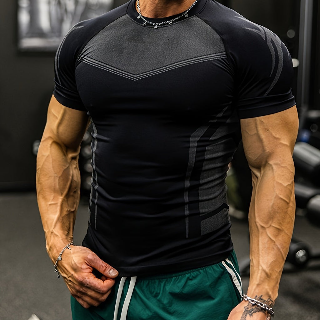 Men’s Geometric Purple Performance T-Shirt