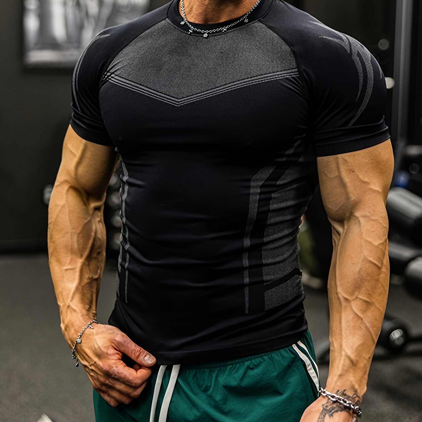 Men’s Geometric Purple Performance T-Shirt