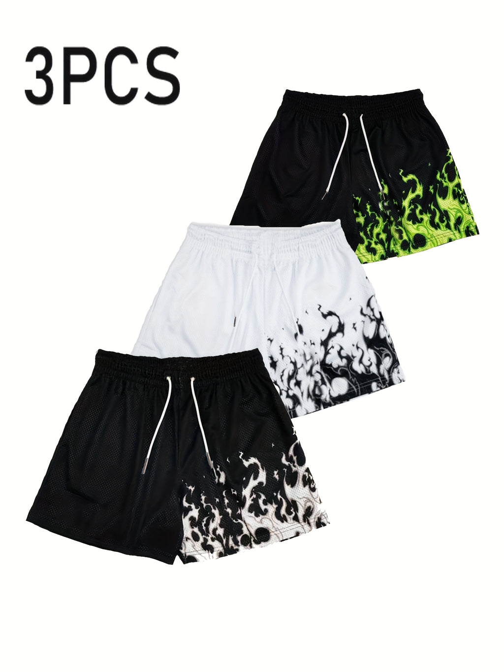 TripleShot™ 3-Pack Men’s Flame Print Shorts