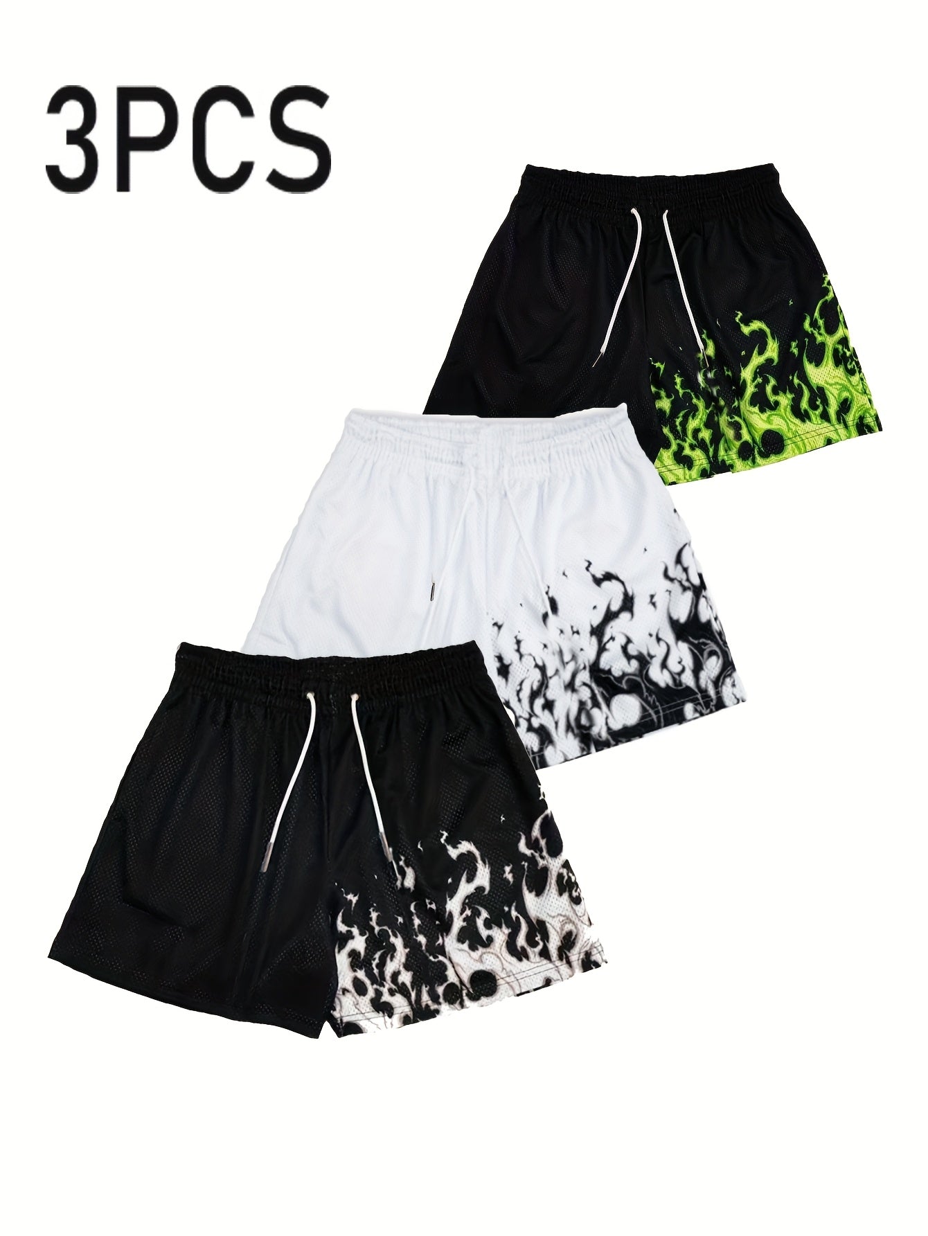 TripleShot™ 3-Pack Men’s Flame Print Shorts