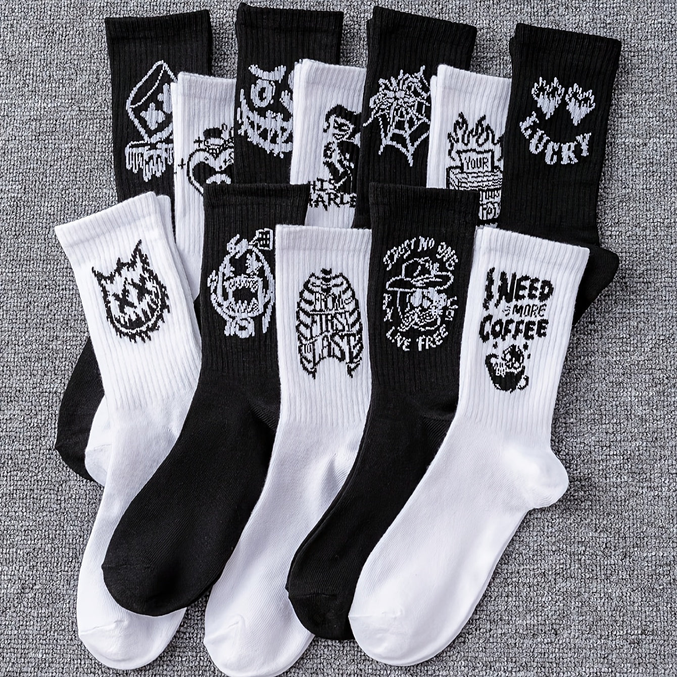 AlphaGraf™ Men’s Graffiti Sock Set (6/10 Pairs)