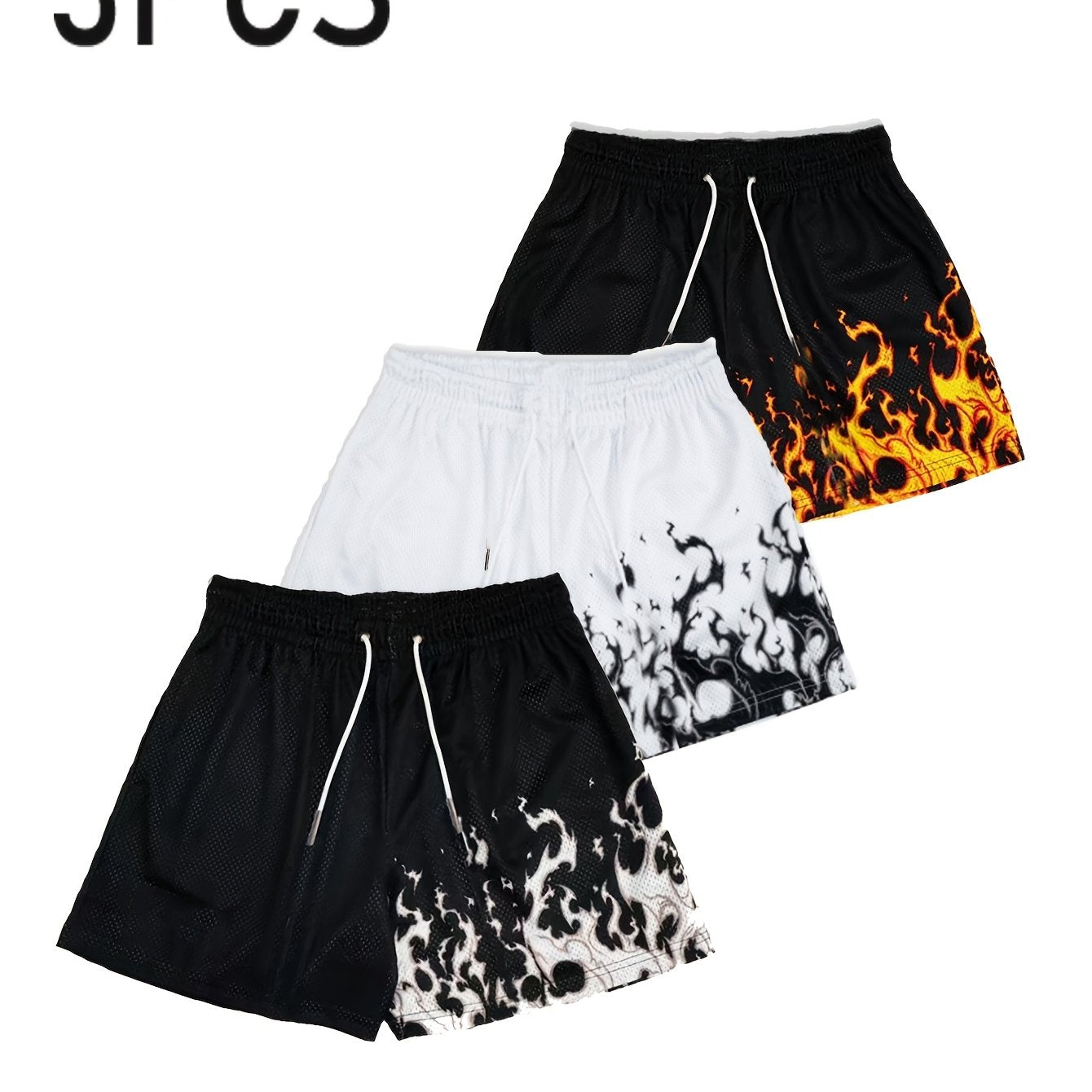 TripleShot™ 3-Pack Men’s Flame Print Shorts