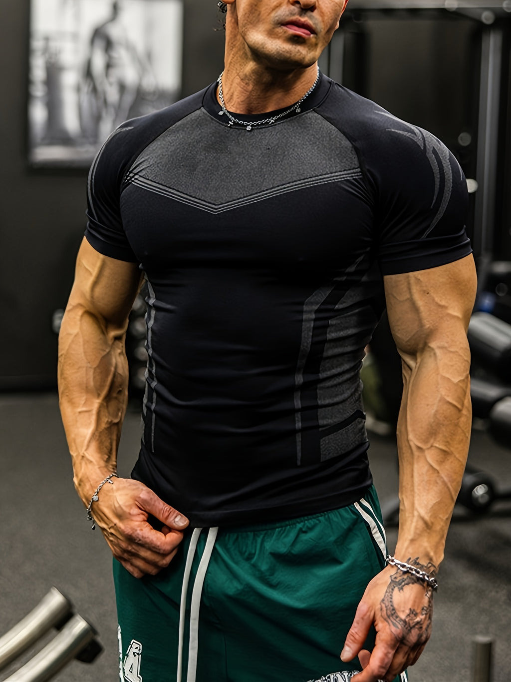 Men’s Geometric Purple Performance T-Shirt