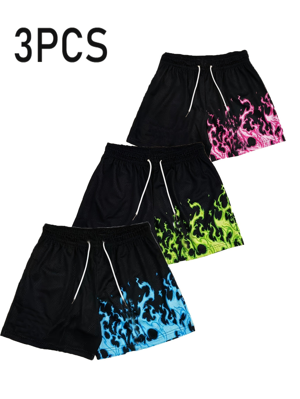 TripleShot™ 3-Pack Men’s Flame Print Shorts