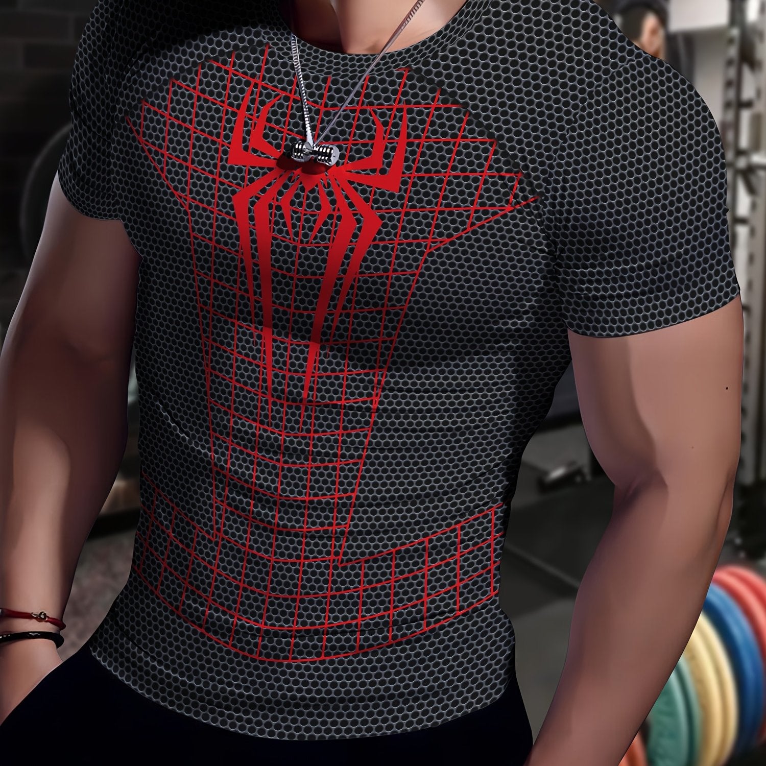 Men’s 3D Geometric Compression T-Shirt  Spider Man – High-Stretch Power. Modern Fit.