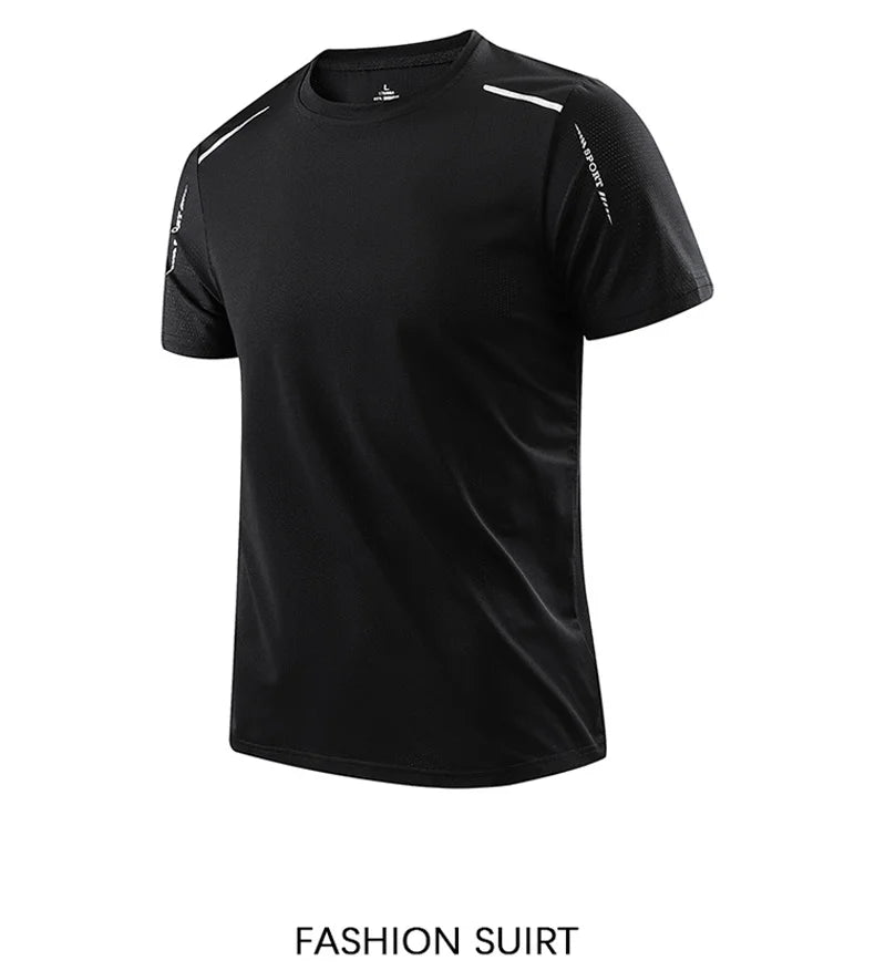 AlphaDry™ Men's Quick-Dry Running Shirt – Breathable Outdoor Sports Tee