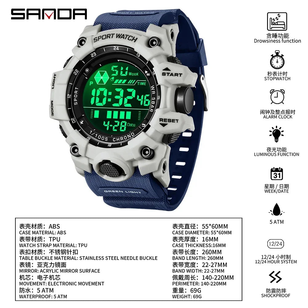 SANDA Men’s Outdoor Sports Digital Watch