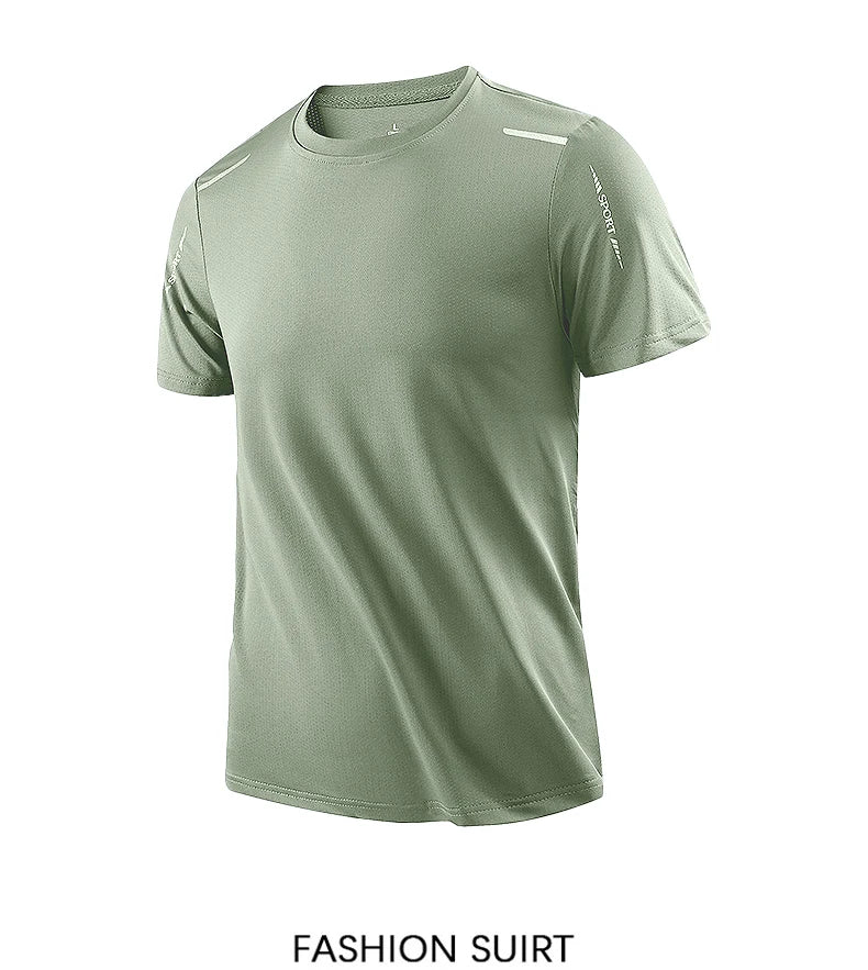 AlphaDry™ Men's Quick-Dry Running Shirt – Breathable Outdoor Sports Tee