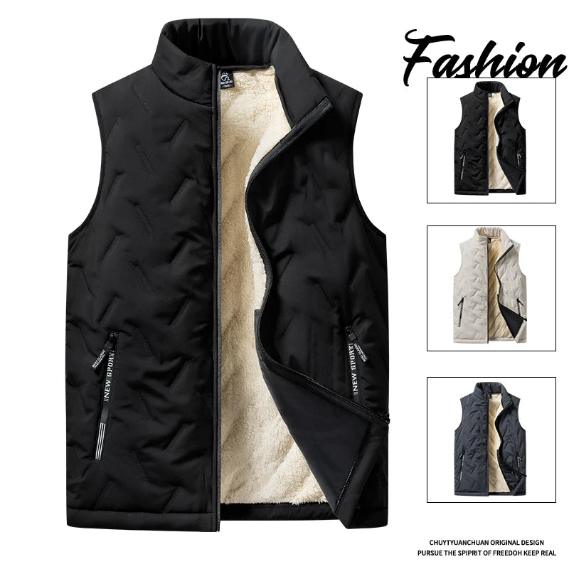 ThermoFit™ Men's Winter Vest – Casual Sleeveless Cotton Jacket