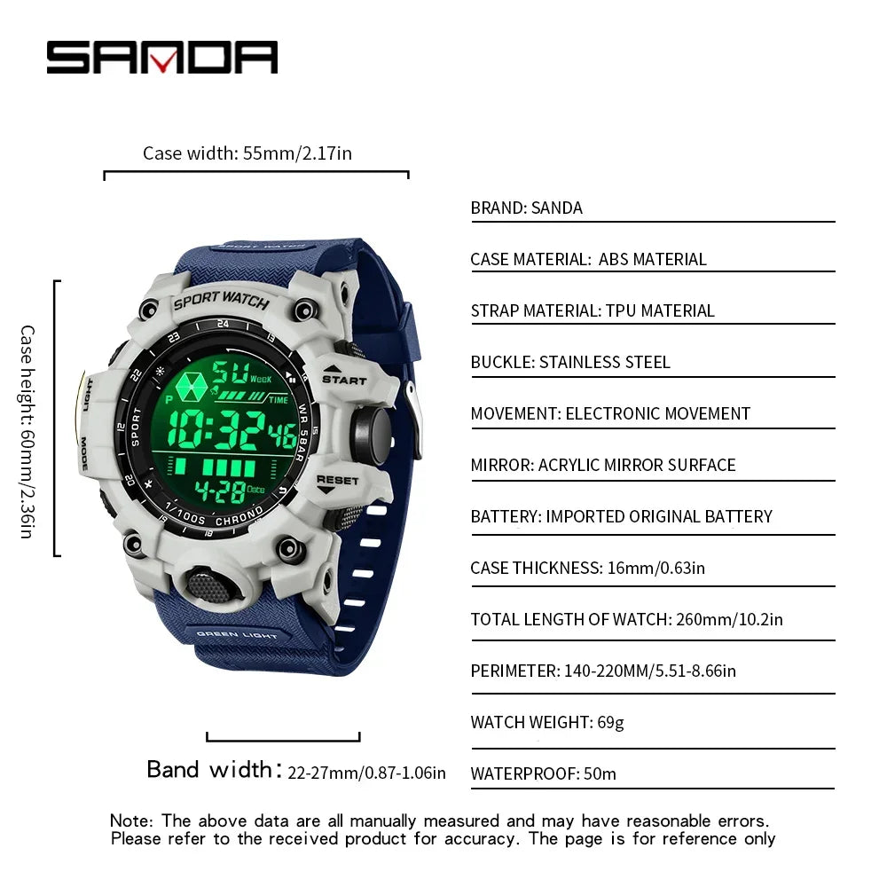 SANDA Men’s Outdoor Sports Digital Watch