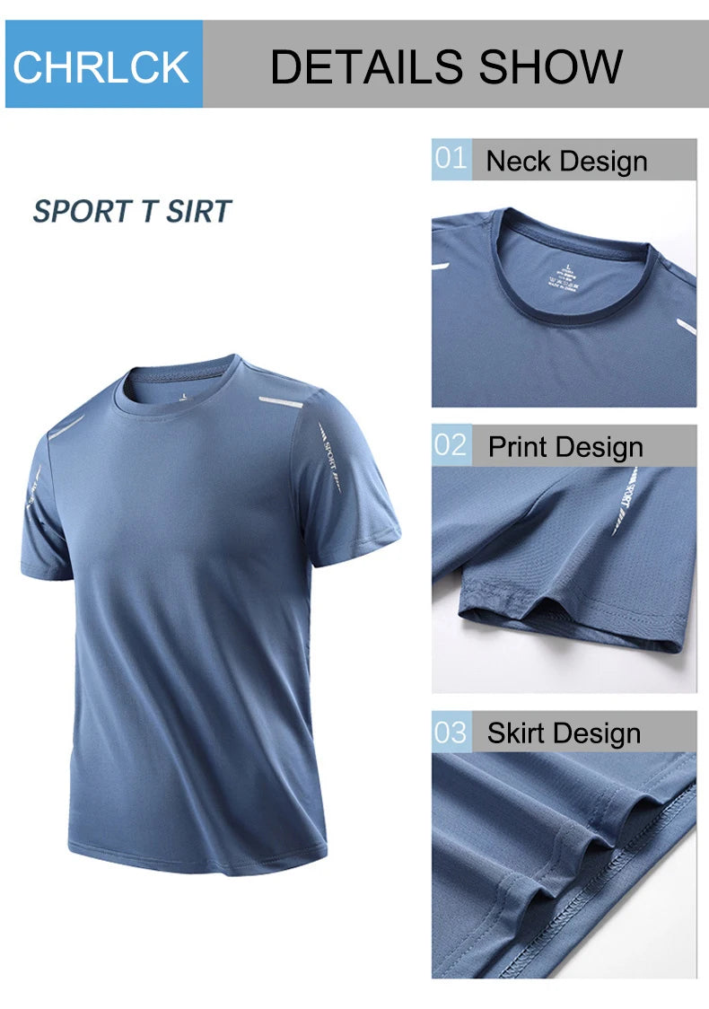 AlphaDry™ Men's Quick-Dry Running Shirt – Breathable Outdoor Sports Tee