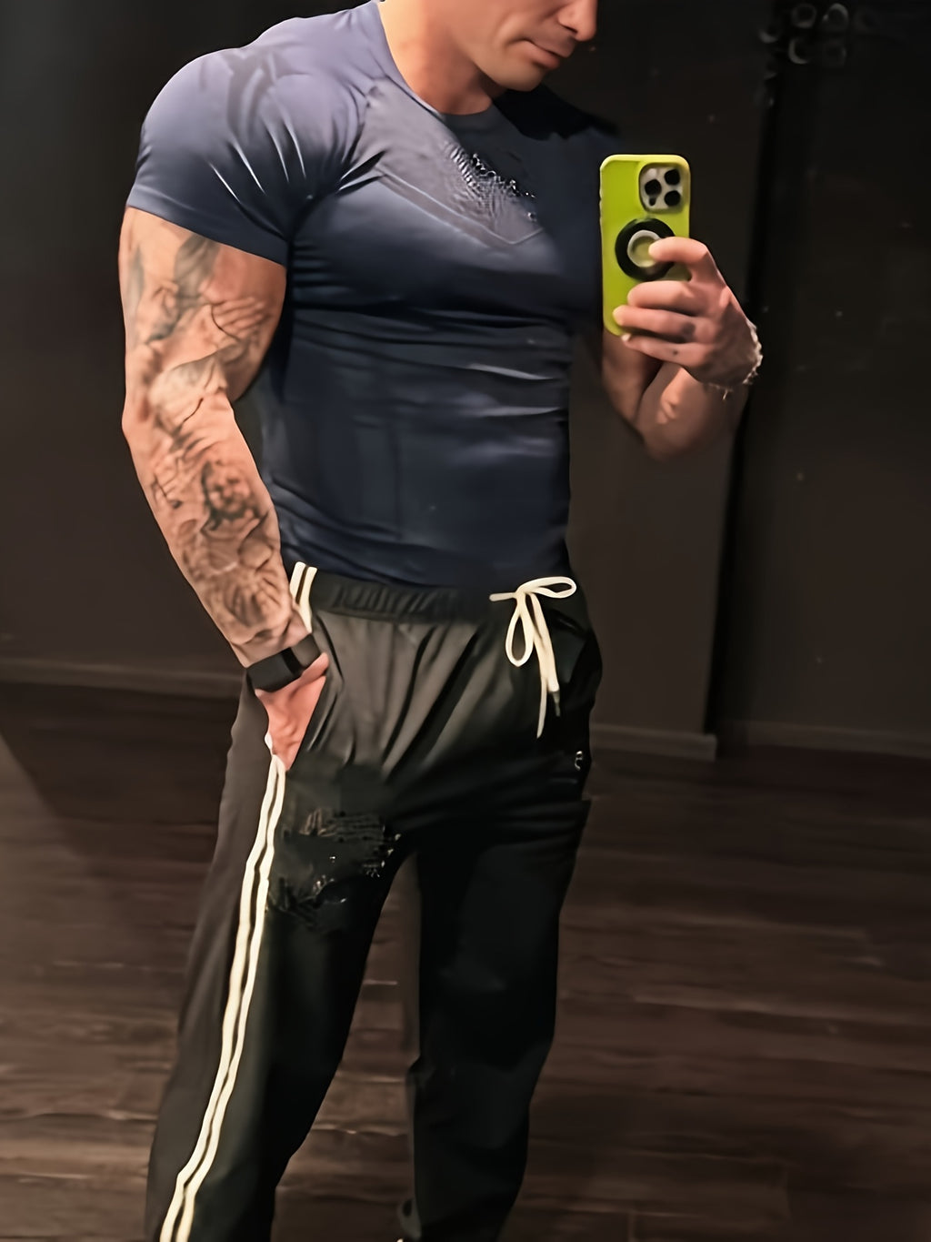 Men’s Geometric Purple Performance T-Shirt