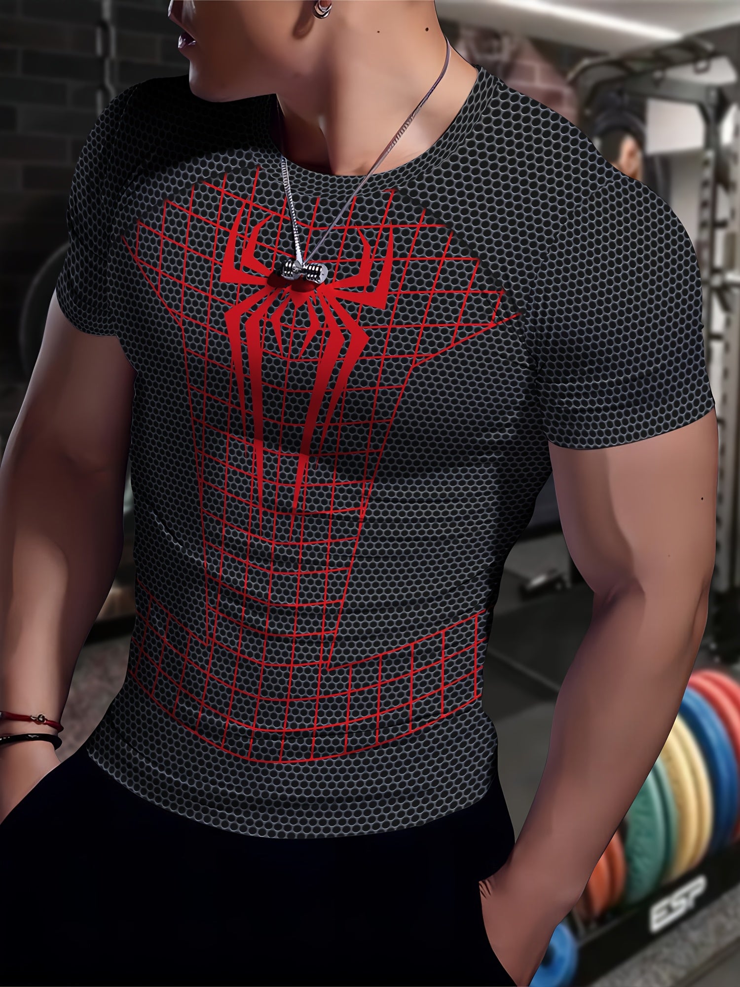 Men’s 3D Geometric Compression T-Shirt  Spider Man – High-Stretch Power. Modern Fit.