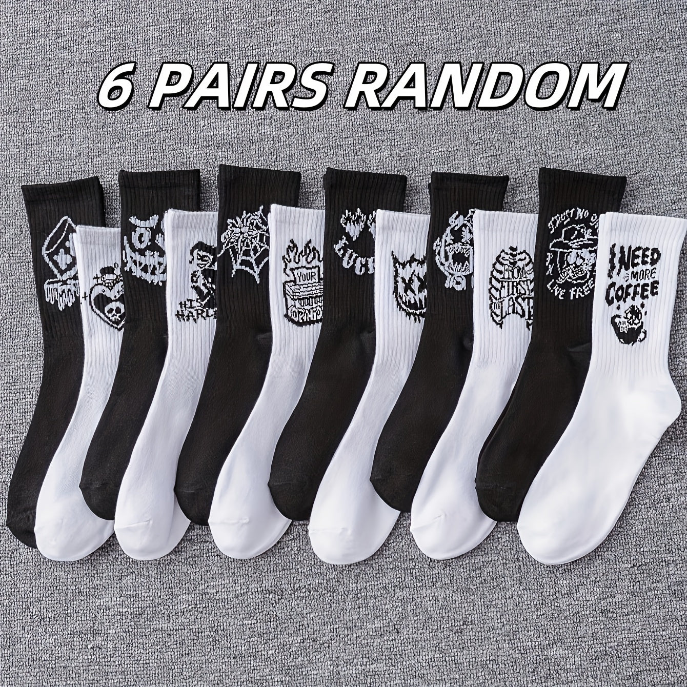 AlphaGraf™ Men’s Graffiti Sock Set (6/10 Pairs)
